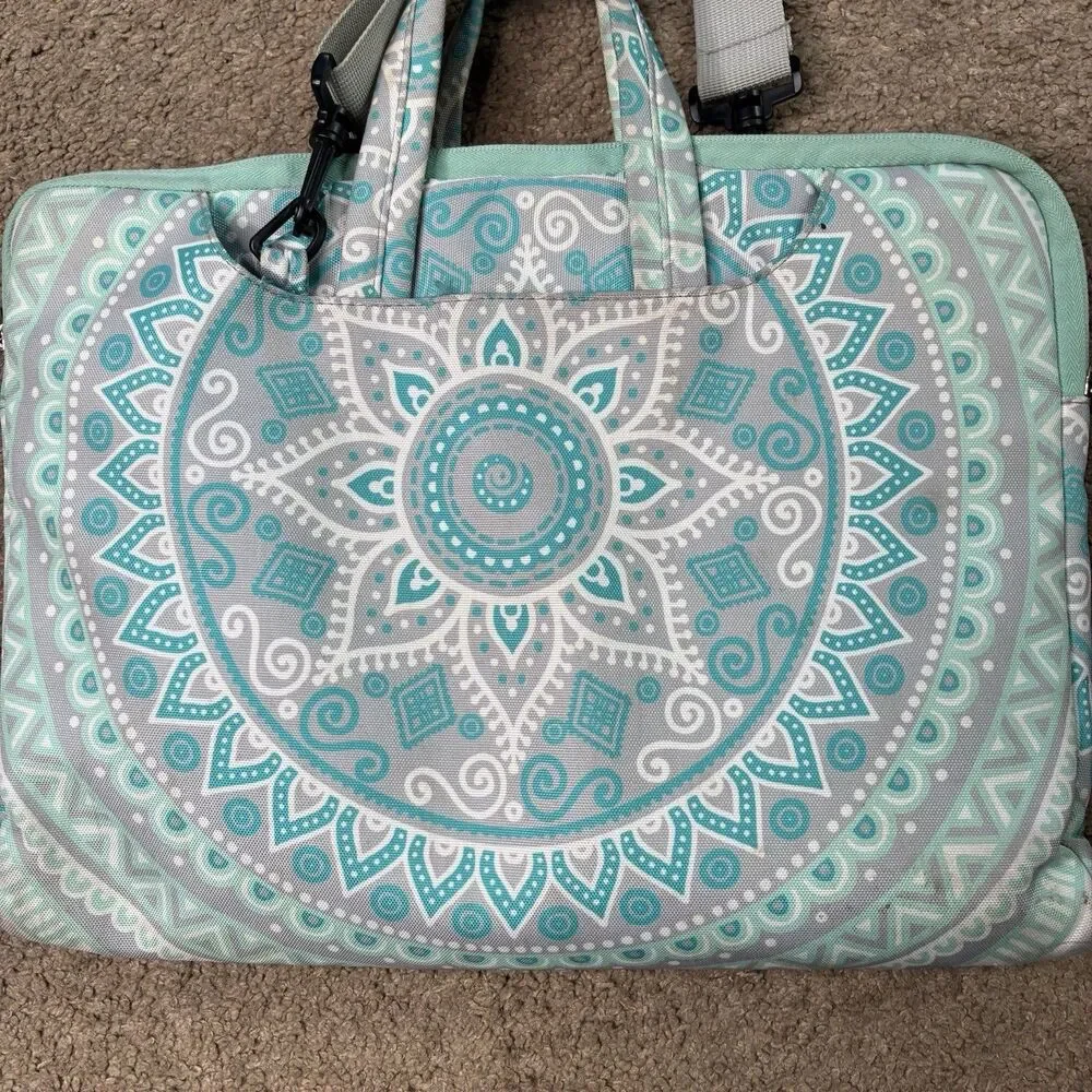 MOSISO Canvas Mandala Laptop Shoulder Bag Carrying Case 13